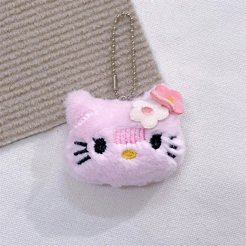 Kawaii Cute Cartoon Sanrio Hellokitty Plush Doll Anime Keychain For Women Girls Bag Decoration Accessories Pendant Keyring