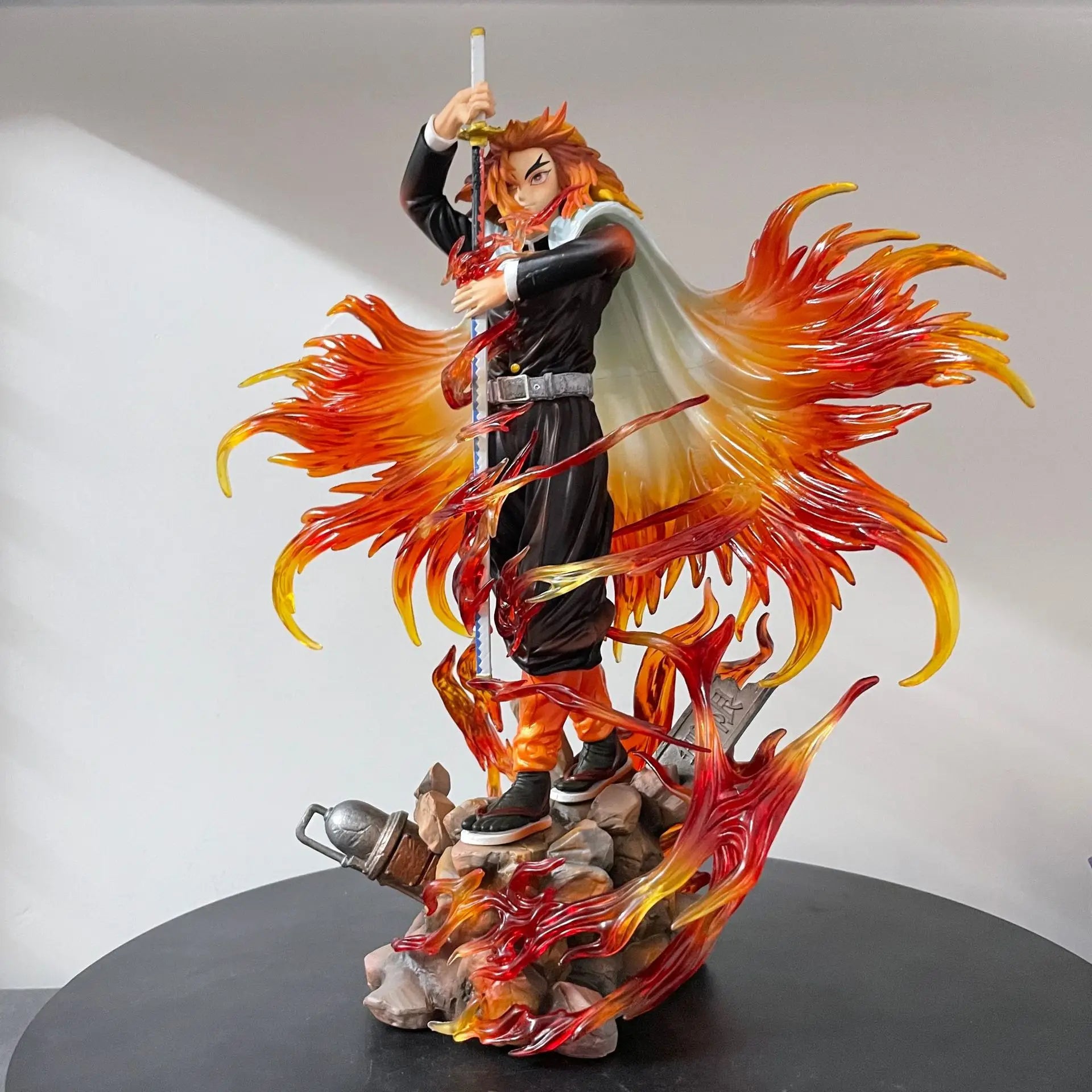 Demon Slayer Rengoku Kyoujurou Figure - 30cm Gk Anime Statue Model Doll for Collection Room Decoration Desk Toy Gift