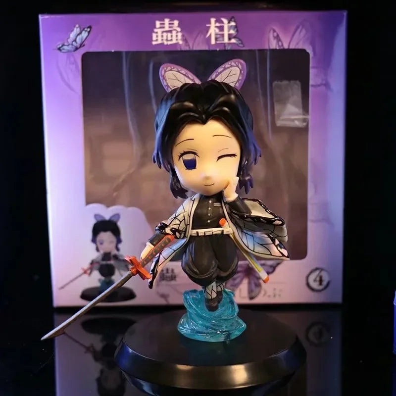 Demon Slayer Figure Kamado Tanjirou Tomioka Giyuu Kanroji Mitsuri Action Figure Q Version Model Cartoon Desktop Decor Toys Gift