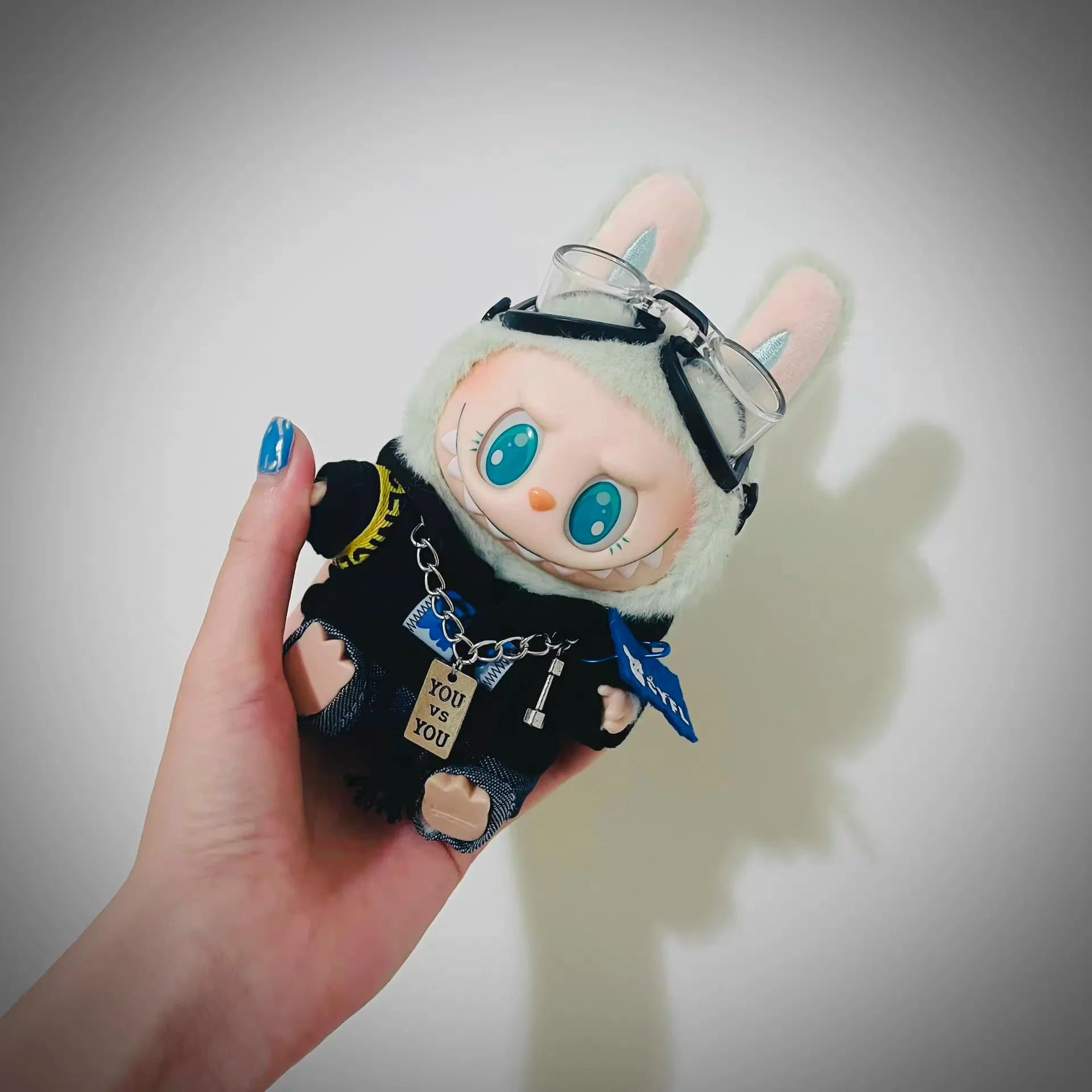 17cm Labubu I II Idol Dolls Cute Mini Plush Doll'S Clothes Korea Kpop Exo Idol Dolls DIY Accessories Gifts Bear Hoodie Set