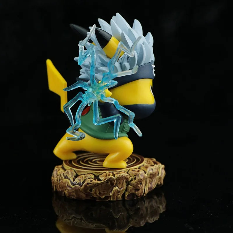 Anime Naruto Q Version Pikachu COS Hatake Kakashi PVC Action Figures Toys Model Statue 10cm