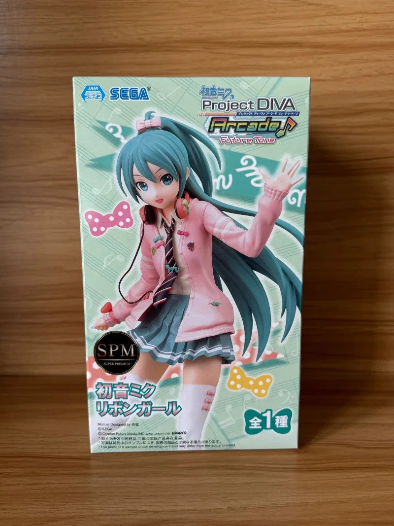 Hatsune Miku Project DIVA Arcade Future Tone Hatsune Miku SPM Figure Ribbon Girl Ver 24cm Model Toy Figure
