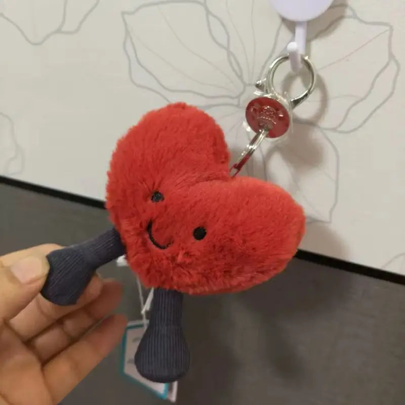 2024 New 16cm Jelly Cat Fun Red Love Pendant Keychain Bag Pendant Accessories Doll Pendant Valentine'S Lovers Day Gifts