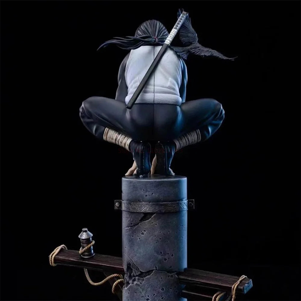 23cm Anime Naruto Anbu Uchiha Itachi Tsukuyomi Sharingan Squatting Figure Pvc Model Decoration Collection Toy Gift Ship