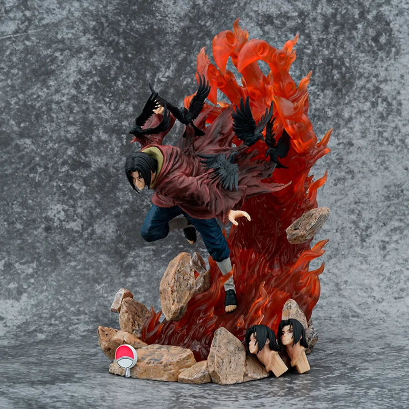 28cm Doll Model Uzumaki Naruto Anime Figures Turn-back Raven-weasel Uchiha Itachi Figurines Car Decoration Kids Toys Gifts