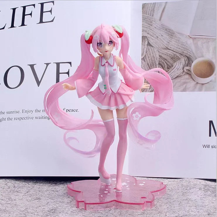 Anime Miku Pink Sakura Hatsune Miku Doll Toy PVC Action Figure Model Cosplay Props Girl Collection Figurine Gifts