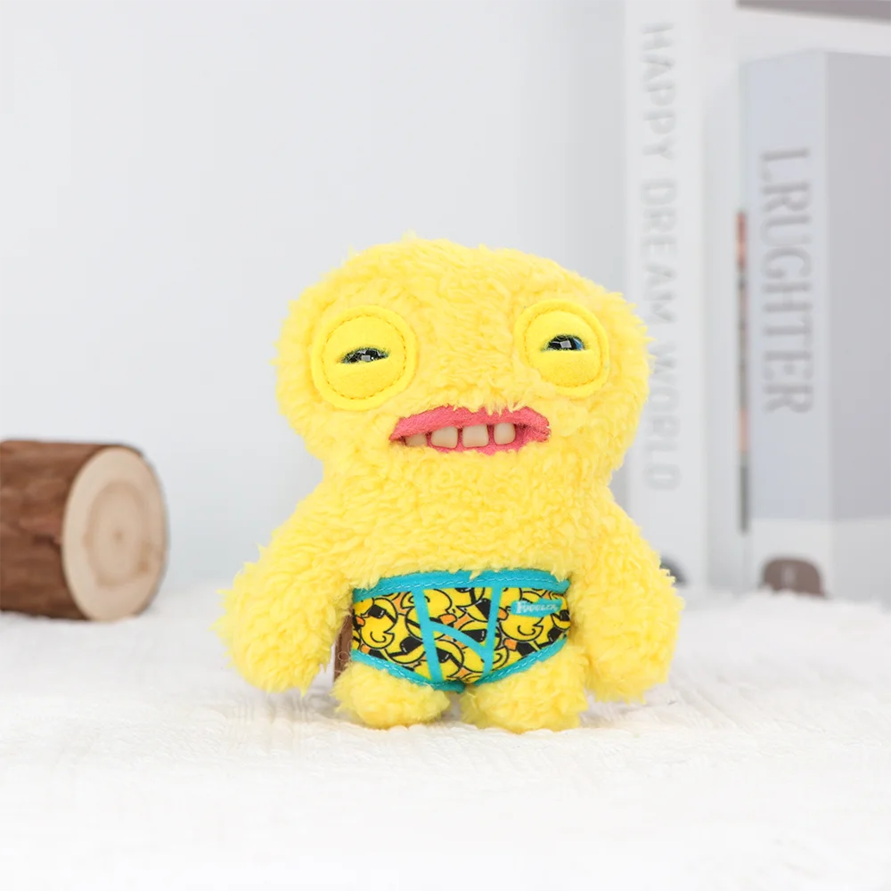 Original Teeth Monsters Pendant Plush Doll Fuggler Funny Ugly Monster Keyrings Keychain Toy Halloween Prank Decoration Gift
