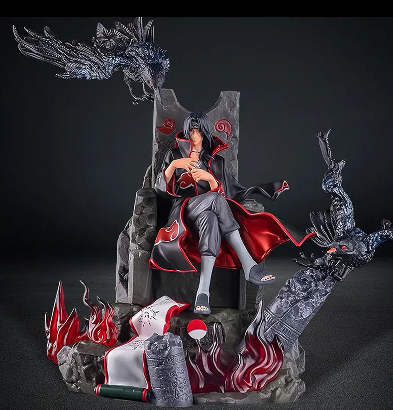 Naruto Uchiha Itachi GK Super Large Throne Anime Figure Action Comic PVC Model 22cm Desktop Ornament Sasuke Christmas Gift Toys