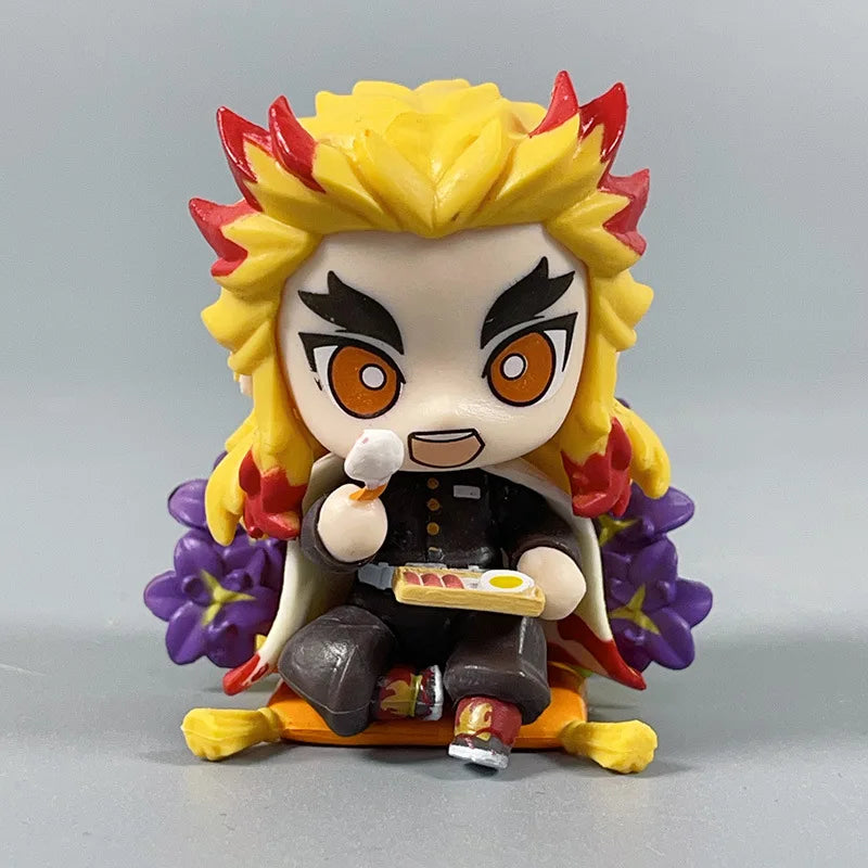 Demon Slayer Anime 9cm Model Figures Tanjirou Nezuko Zenitsu Kyoujurou Kanroji Dolls Action Figure Toys for Kids Birthday Gift