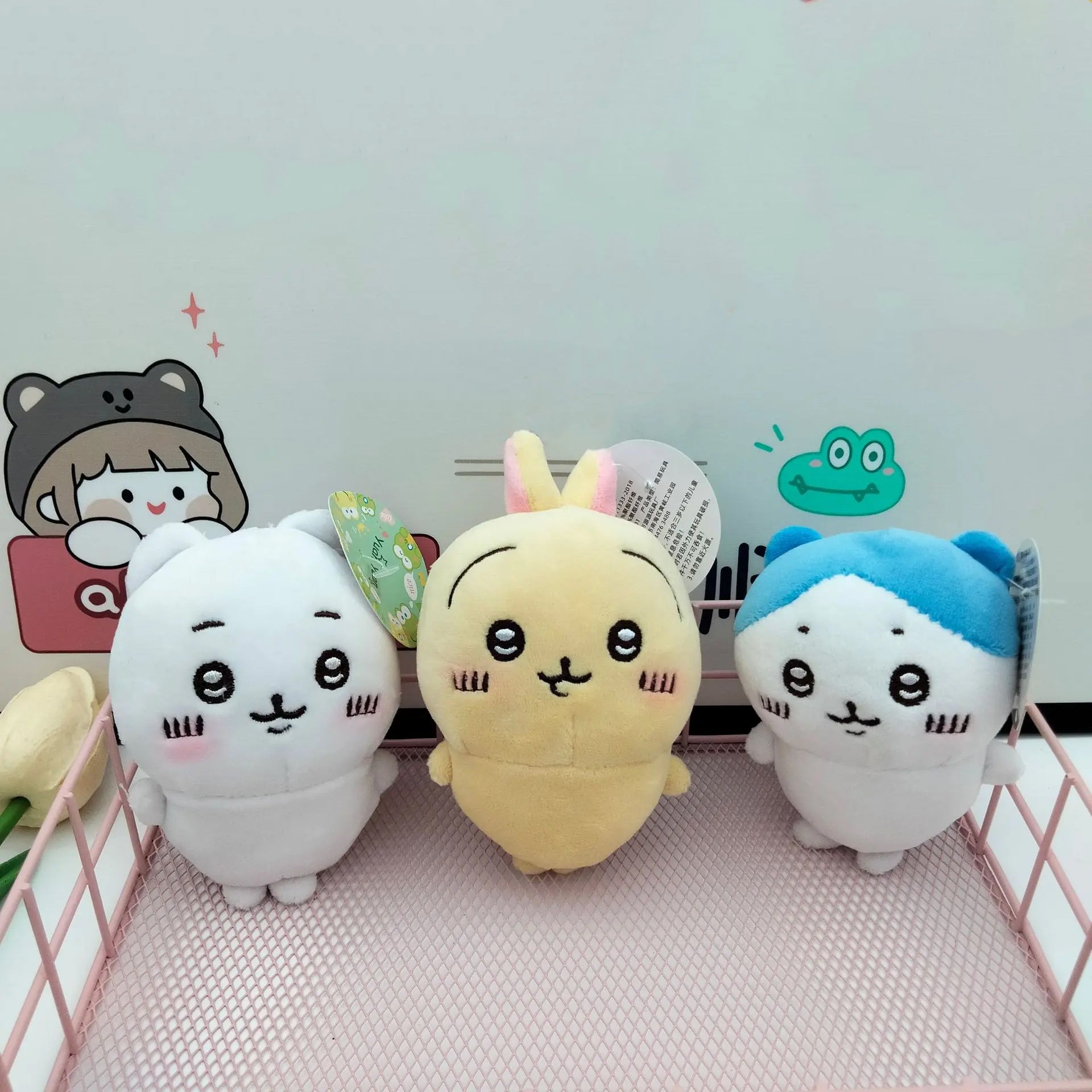 Kawaii Chiikawa Hachiware Usagi Cute plush backpack pendant keychain doll wearing glasses toys children's gift