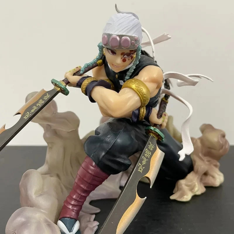 Demon Slayer Anime Uzui Tengen 15cm Action Figure Toy Collectible Model for Children Gift Action Figuine