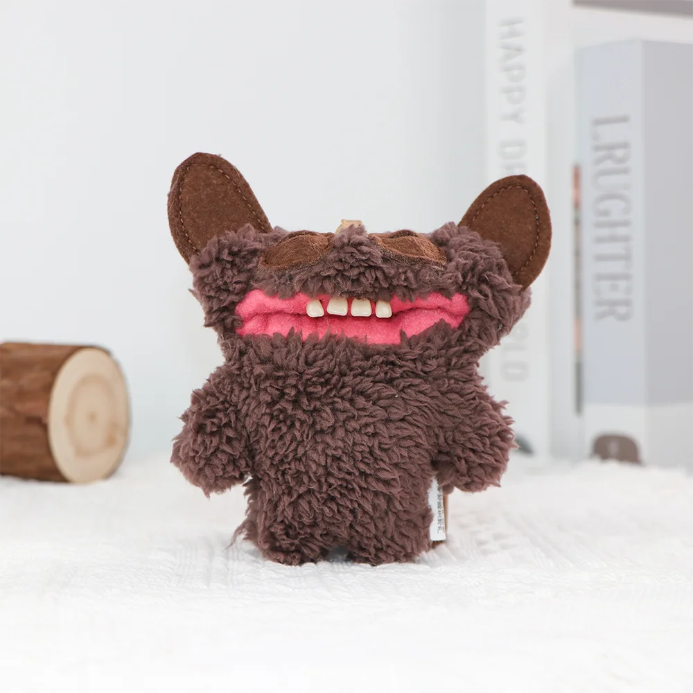 Original Teeth Monsters Pendant Plush Doll Fuggler Funny Ugly Monster Keyrings Keychain Toy Halloween Prank Decoration Gift
