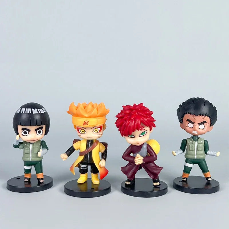 12Pcs Naruto Anime Sasuke Itachi Kakashi Gaara Jiraiya Sakura Q Version Model PVC Figures Kids Toys Dolls Gift