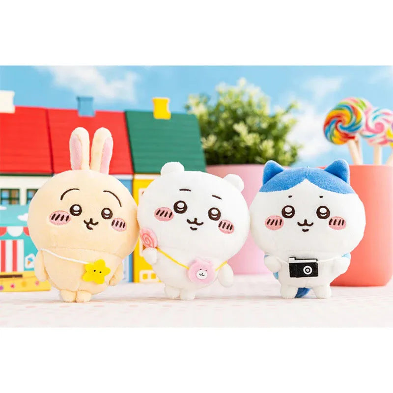 10Cm Miniso Cartoon Chiikawas Plush Doll Keychain Hachiwares Usagis Cute Pendant Outing Series Backpack Decoration Child Gifts
