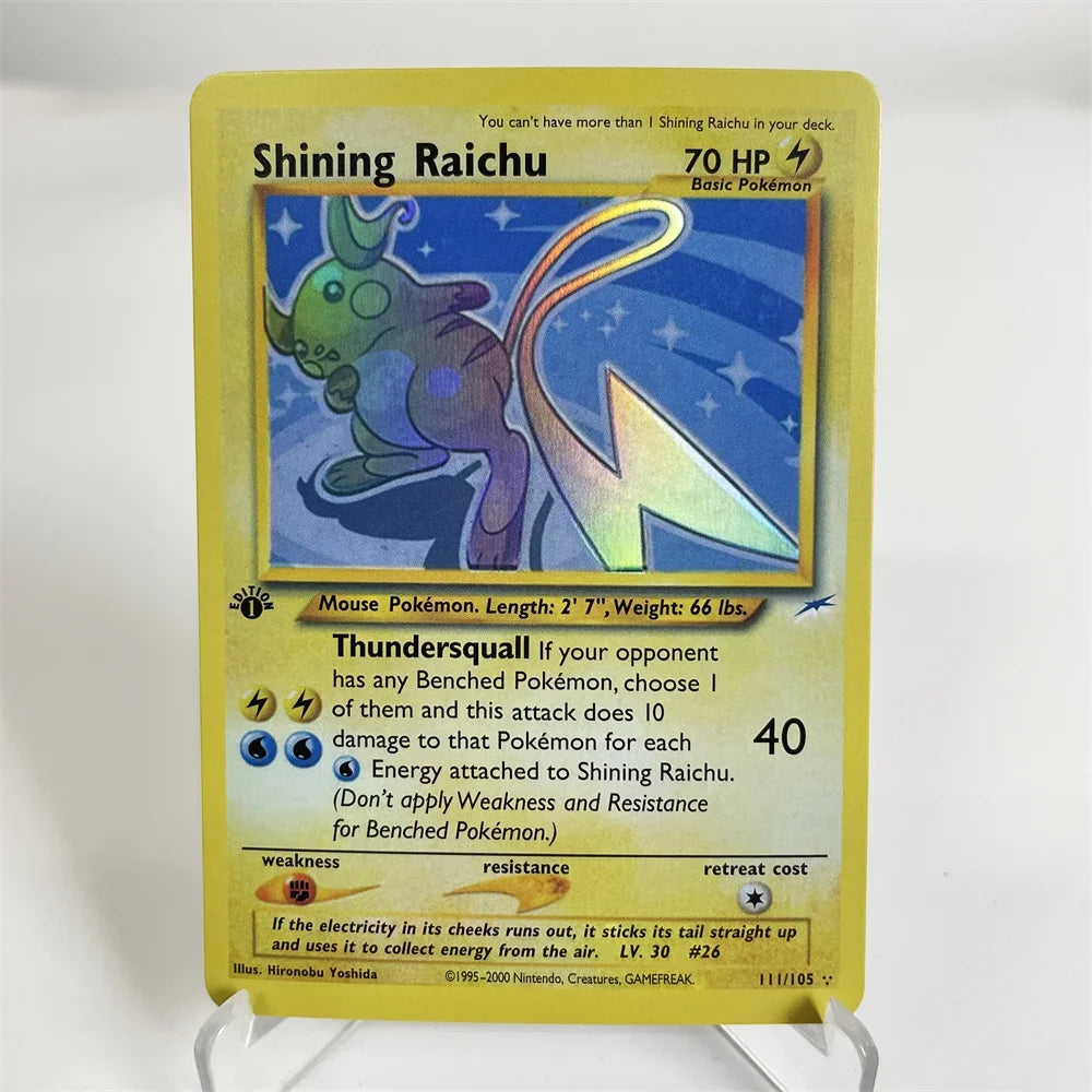 Holographic PKM Collection Cards PTCG Proxy Card Blue Core Paper Card Kids PKM Dark Raichu/Dragonite/Umbreon/Suicunc