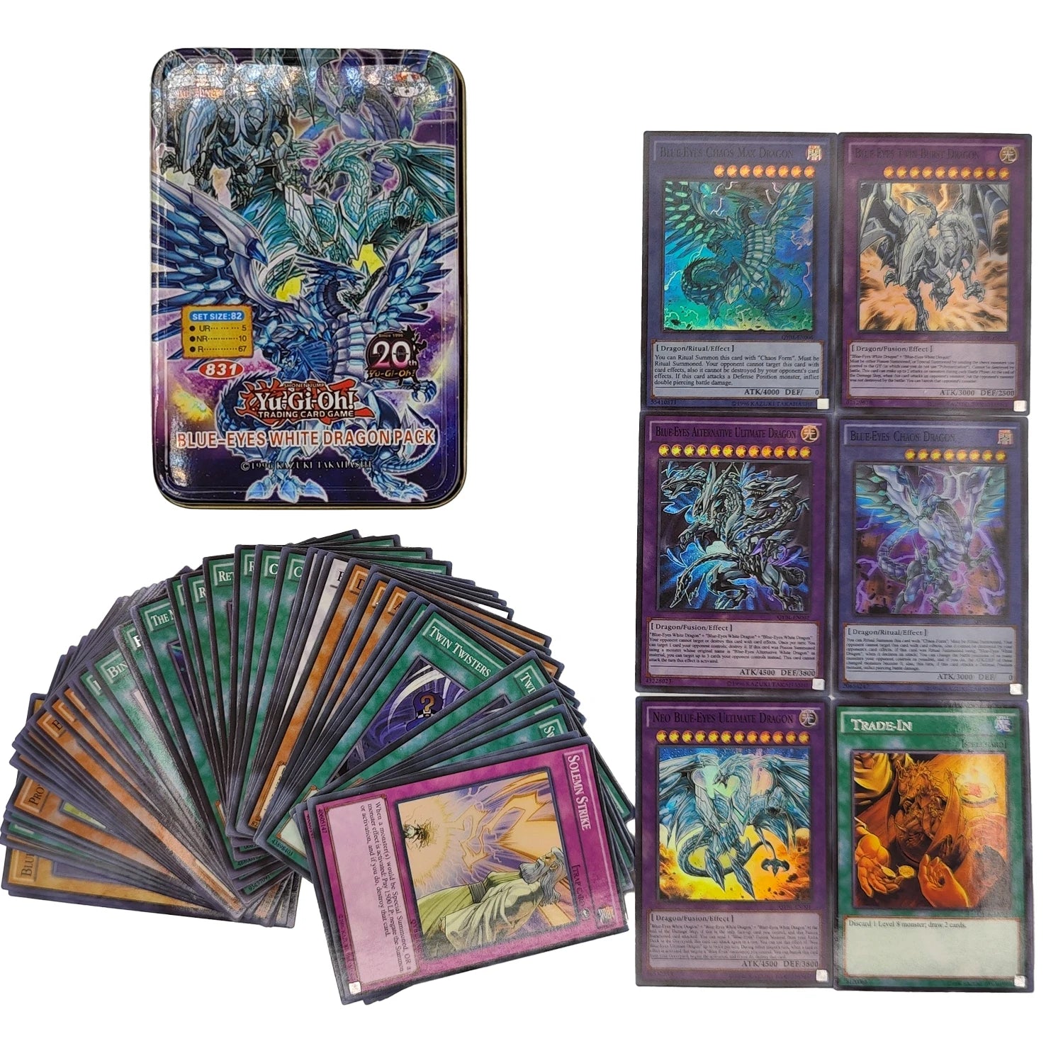 Yu Gi Oh Cards EGYPTIAN GOD PACK Card Deck English TCG Holographic Golden White Dragon Duel Game Collection Card with Tin Box