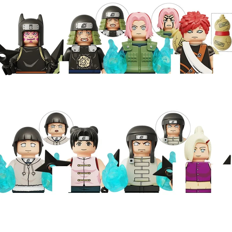 Naruto Sasuke Sakura Kakashi Obito Jiraiya Tsunade Anime Mini Man Blocks Figure