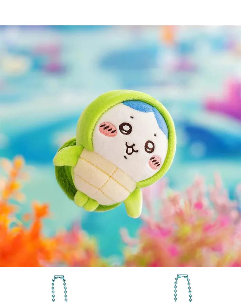 12CM Kawaii Chikawas Hachiware Usagi Marine Animal Series Plushie Doll Toy Keychain Pendant Cute Cartoon Bag Pendant Girl Gift