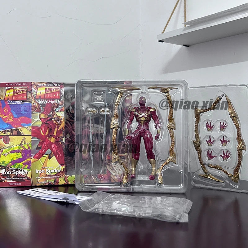 New Amazing Yamaguchi Animation Kaiyodo Iron Spiderman Ation Figure Collection Model Toy Birthday Gift