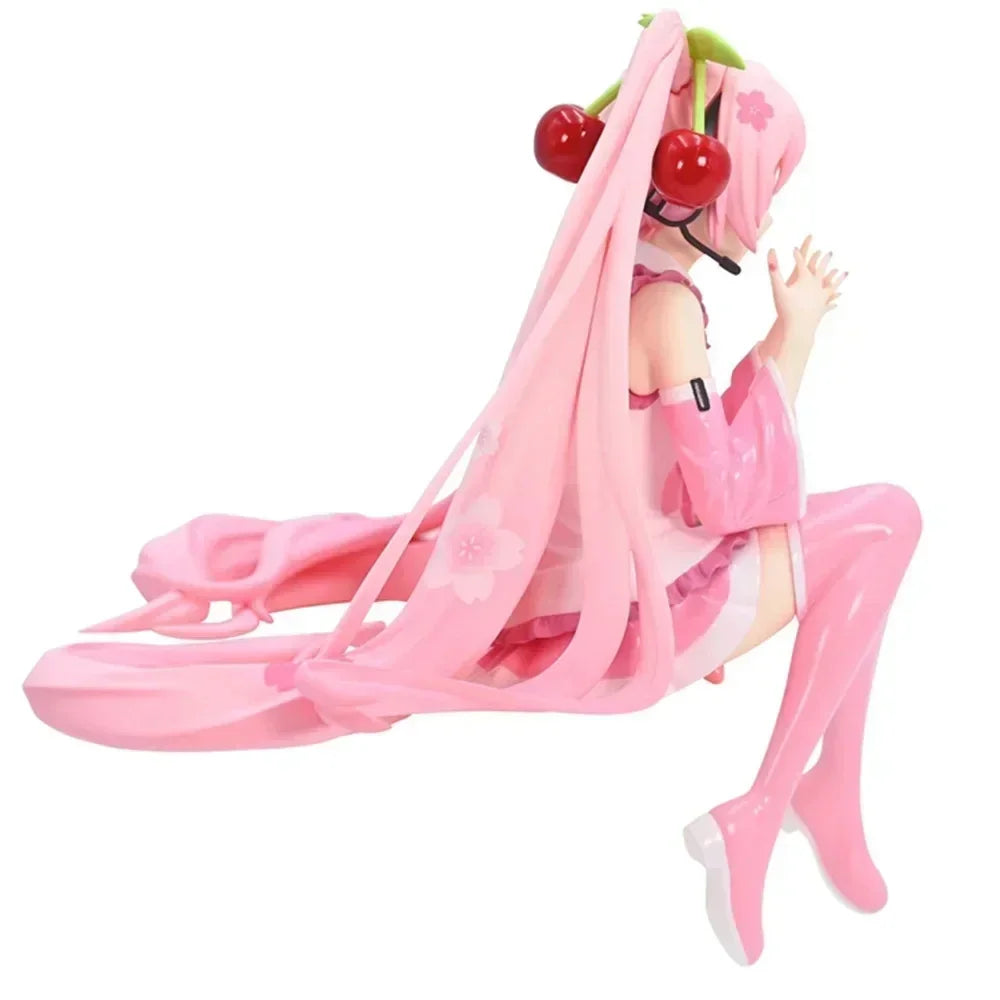 Hatsune Miku Anime figure Pink dress PVC model action toys Cherry pink cherry blossom decoration collect gifts