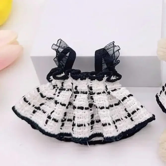 17cm Mini Plush Doll'S Clothes Outfit Accessories For Korea Kpop Exo Labubu Idol V1 V2 Strap skirt set Clothing Gift (No Doll)