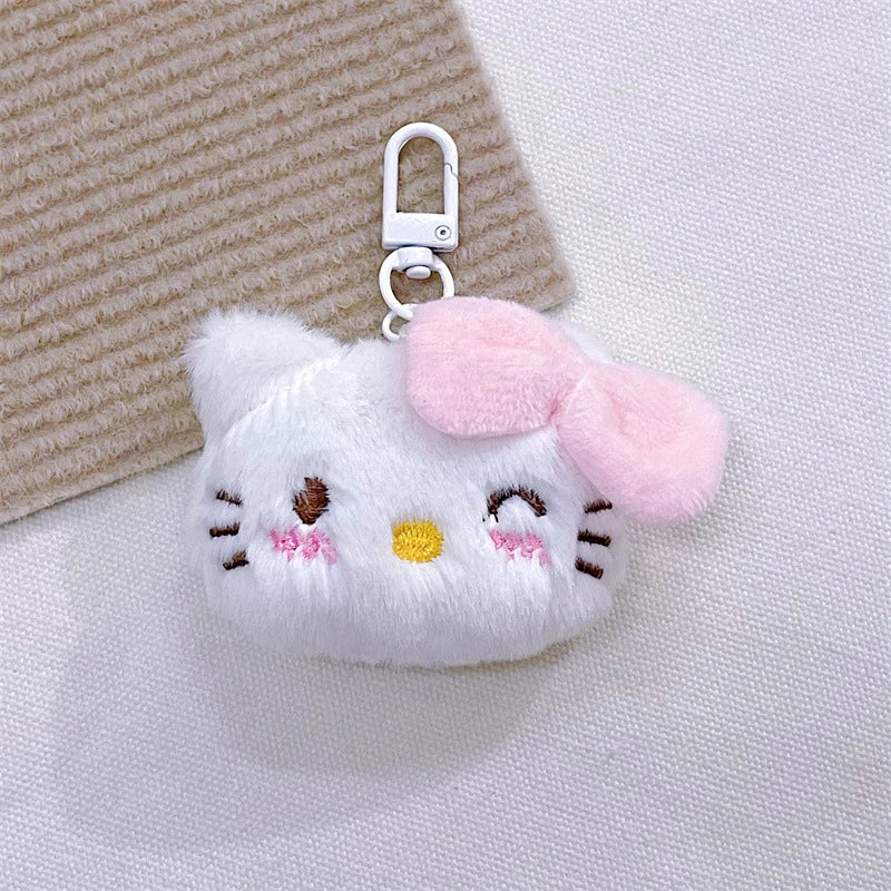 Kawaii Cute Cartoon Sanrio Hellokitty Plush Doll Anime Keychain For Women Girls Bag Decoration Accessories Pendant Keyring