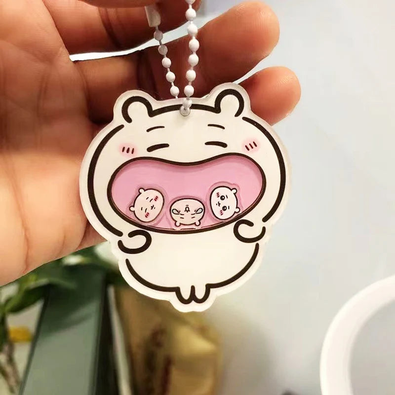 Cartoon Chiikawa Shaker Pendant Keychain Acrylic Usagi Hachiware Shaker Fun Bag Pendant Decoration Friend Gift