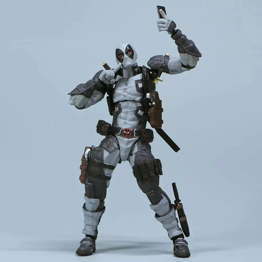 AMAZING YAMAGUCHI Deadpool 2.0 Grey Action Figure Mutants Joint Movable KAIYODO Wade SHF Model Movie Toys for Kids Gift