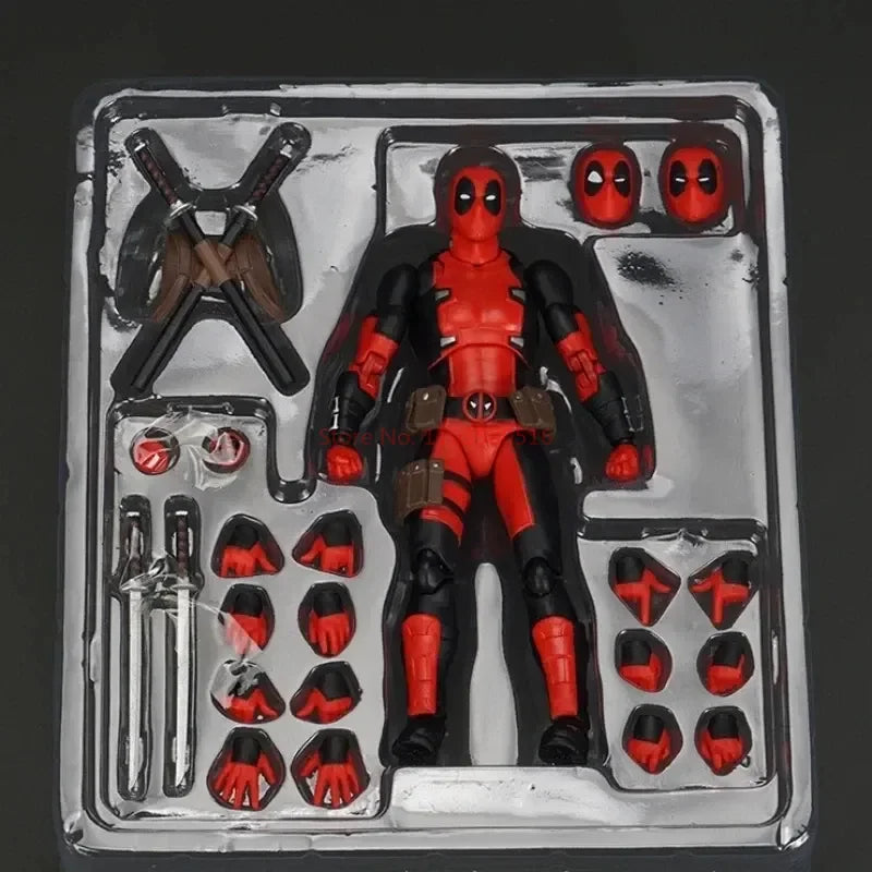 Stock 16cm Anime Deadpool Mafex 082 X-men Action Figures Comic Version Collectable Model Doll Cool Boys Birthday Festival Gifts