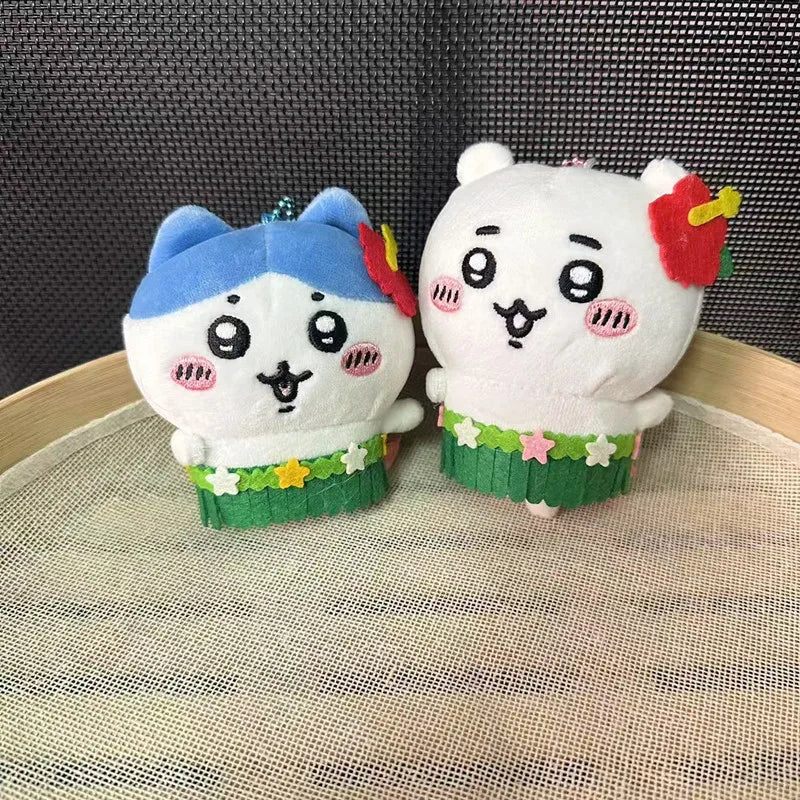 Self-mocking Xiong Jiyika Wow Hula Skirt Chiikawa Plush Doll Backpack Key Pendant Accessories Doll