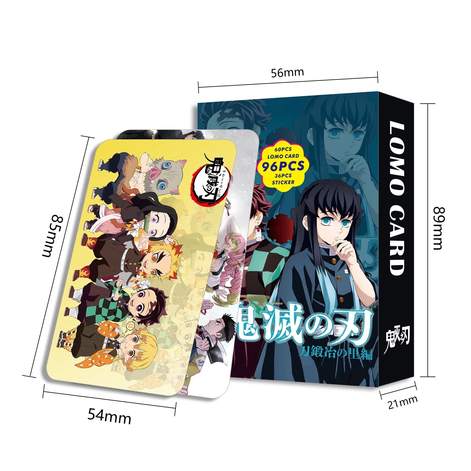 Demon Slayer Japanese Anime Lomo Card One Piece 1pack/96pcs Card Sticker With Postcards Message Gift For Fan Game Collection Toy