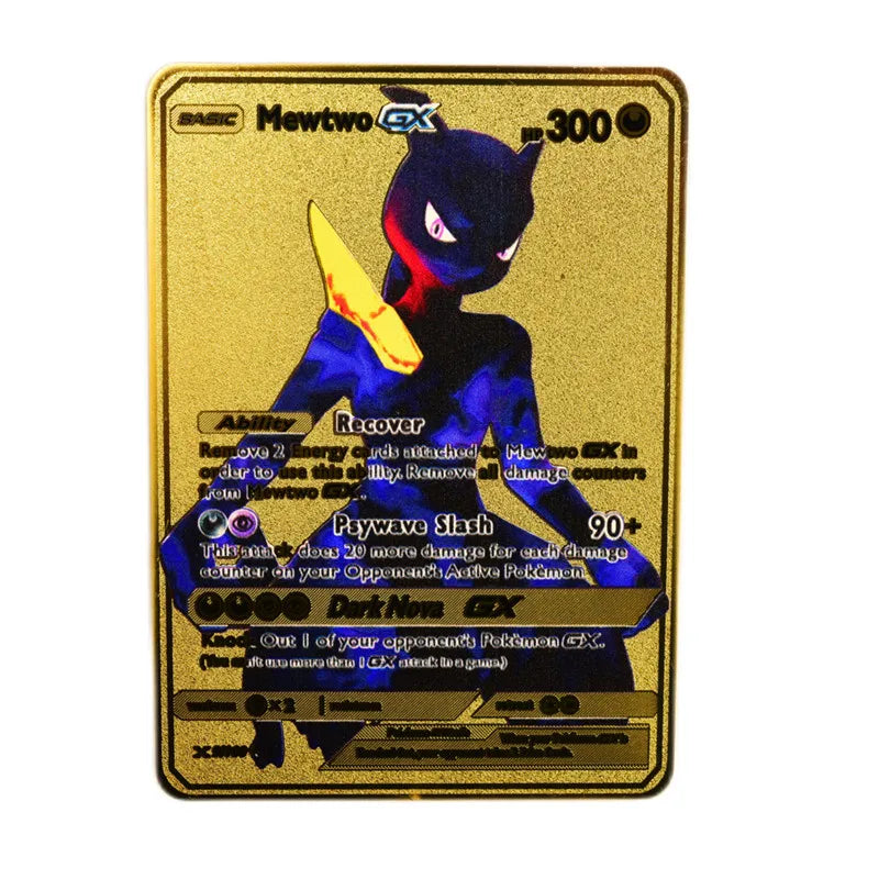 English Metal Pokemon Cards DIY Arceus Pikachu Mewtwo Shiny Iron GX Vmax EX Game Kids Collection Card Toy Gift pokemon card
