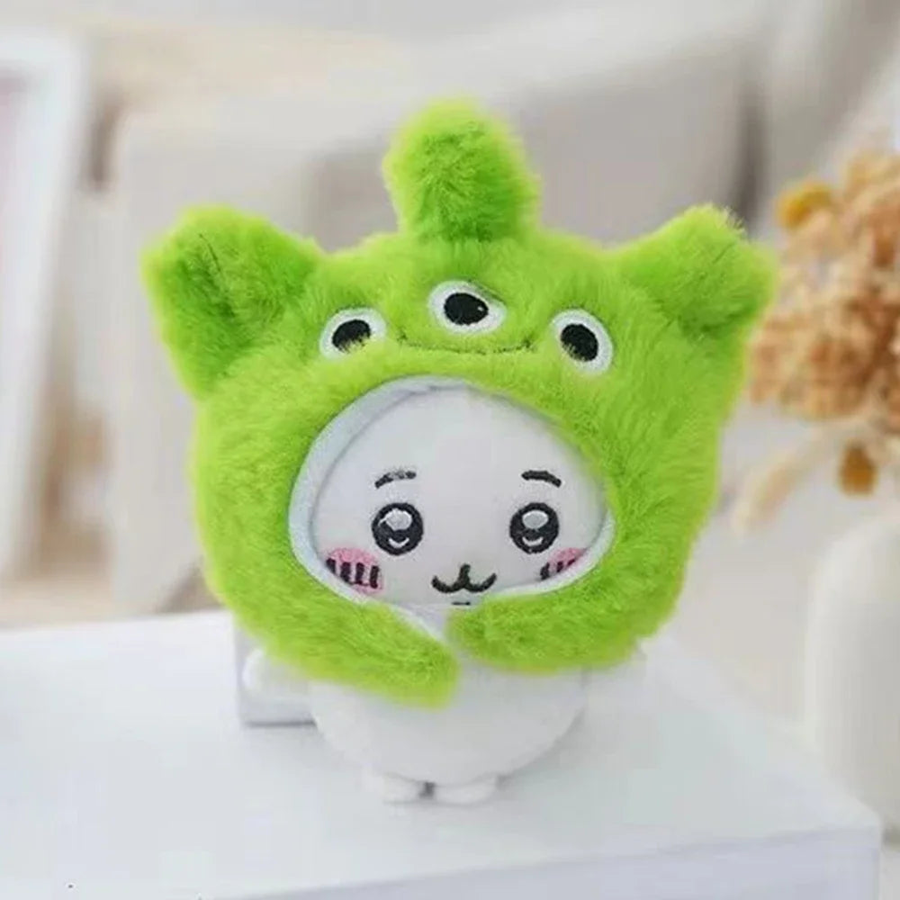 Cute Cross-dressing Chiikawa Plush Doll Chiikawa Sanrio Taiyaki Headgear Self-deprecating Bear Keychain Bag Pendant Girl Gift