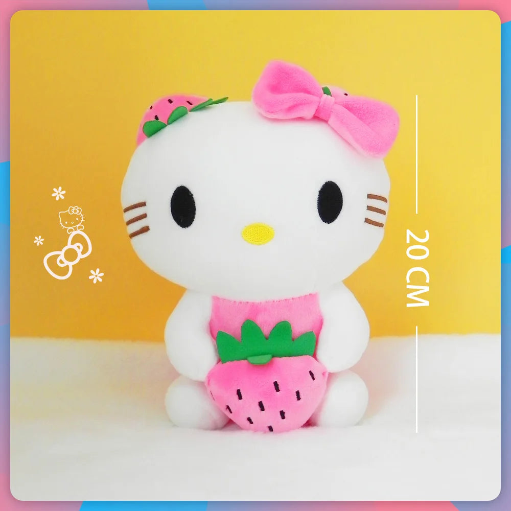 20cm Anime Sanrio Plush Toys Kawaii Hello Kitty Cinnamoroll Kuromi Pom Pom Purin cat Gift Dolls Stuffed Children Plushies Doll