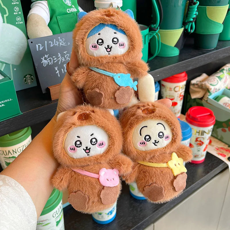 13cm Kawaii Chiikawa Hachiware Usagi Cute Plush Backpack Pendant Keychain Doll Toys Children's Gift