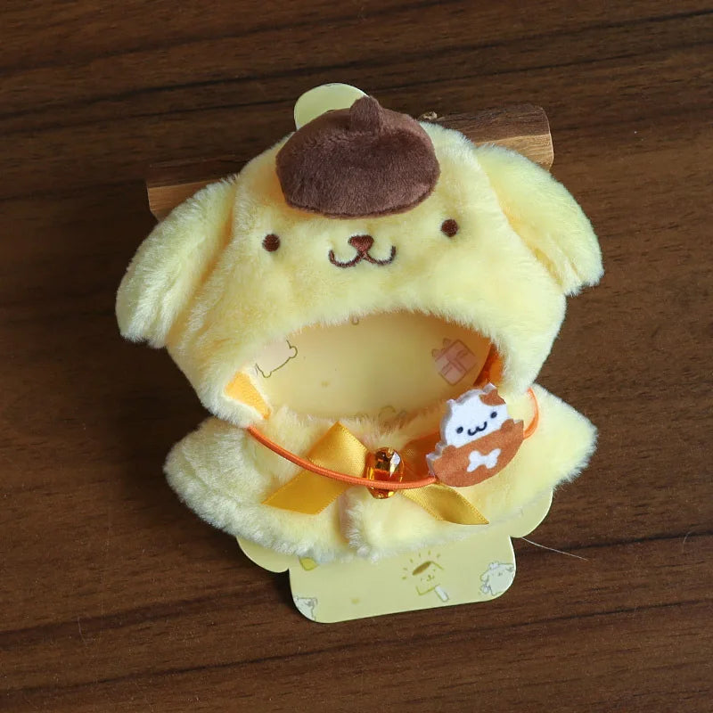Hot Sanrio Labubu Cape Set Cute Sitting Party KT Melody Kuromi Clothes Monster Vinyl Doll Clothing Christmas Gift Toys