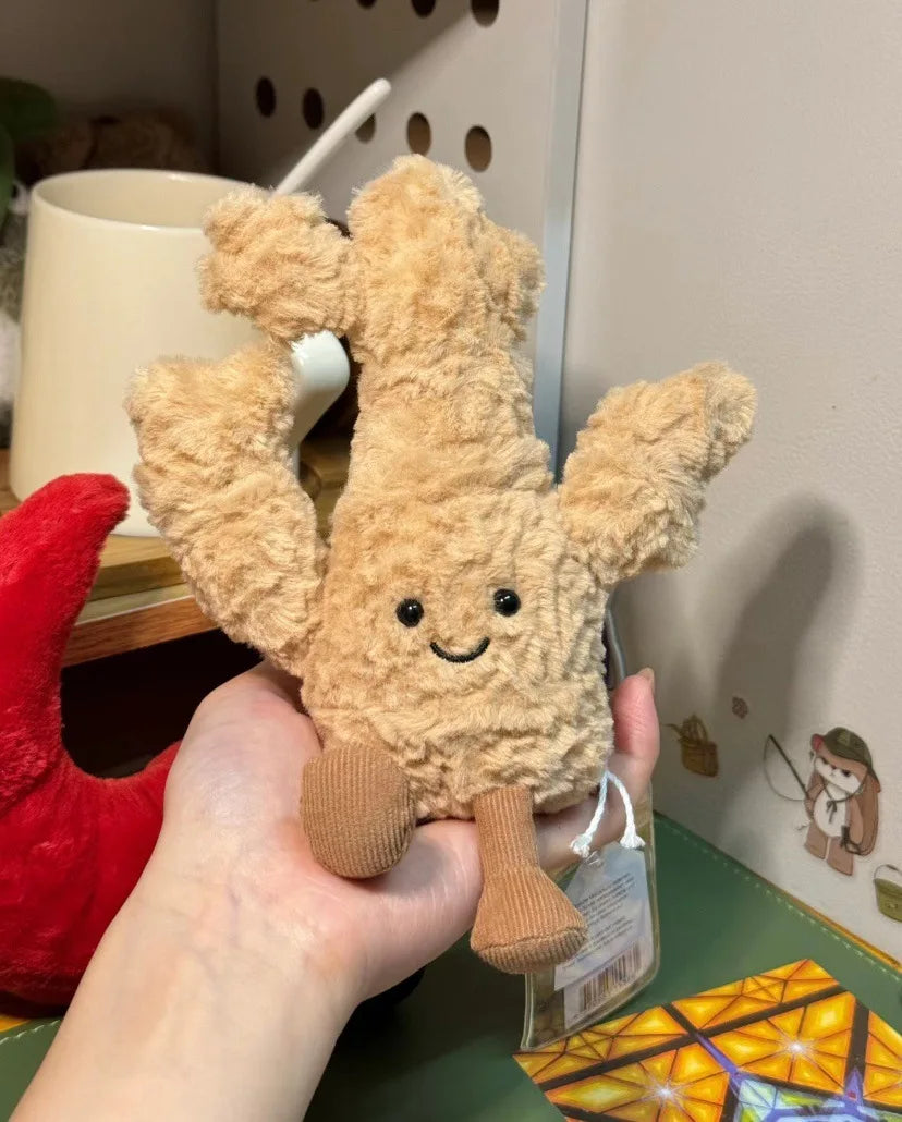 Apricot Lamb 18cm Ginger Plush Doll Cute Food Appease Doll Home Bedroom Ornaments Cat And Dog Interactive Toy Gift Jelly
