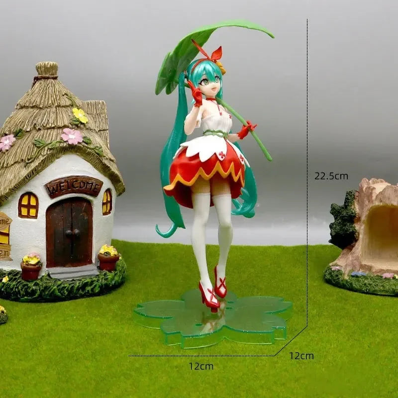 Miku Anime Girl Figurine Desktop Computer Case Decoration Car Gifts Initial Sister Collectible Model Toy Female Idol Statue