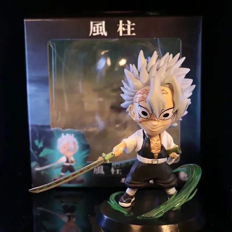 Demon Slayer Figure Kamado Tanjirou Tomioka Giyuu Kanroji Mitsuri Action Figure Q Version Model Cartoon Desktop Decor Toys Gift