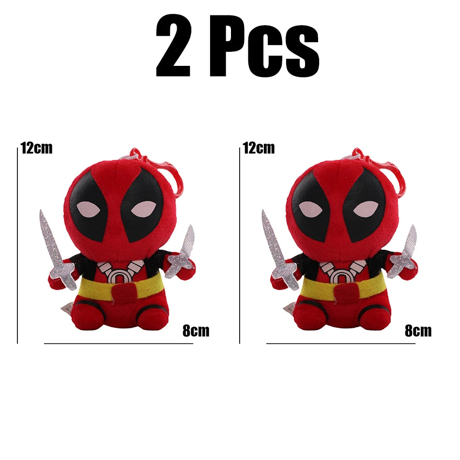 12-22cm Marvel Deadpool Plush Stuffed Toys Cartoon Comics Figures Soft Dolls Pendant Kids Birthday Gifts Kawaii Xmas Decor