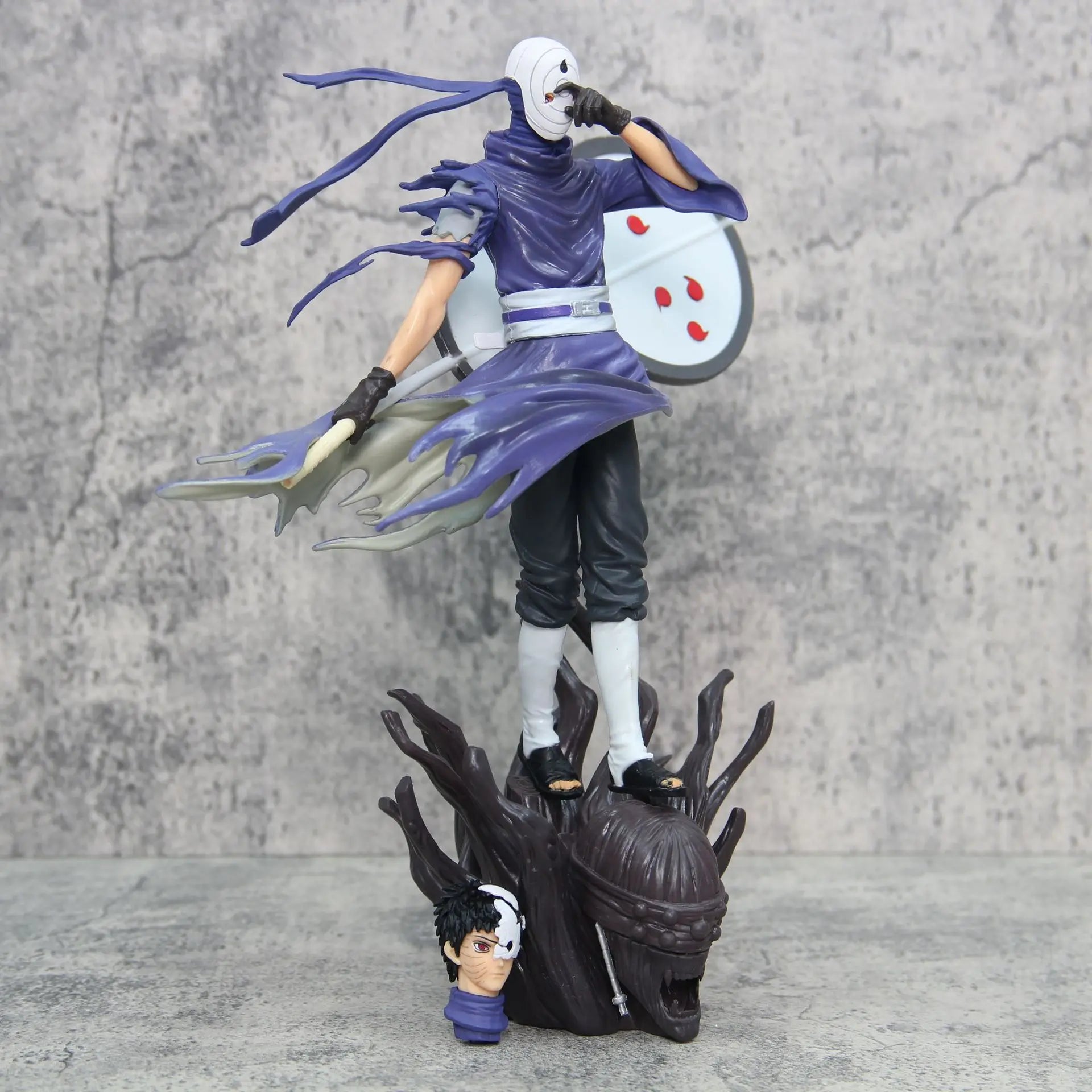 27cm Naruto Anime Figures Gk Ten Year Ninja Uchiha Obito Akatsuki Double Head Interchange Model Action Doll Collectable Boy Toys