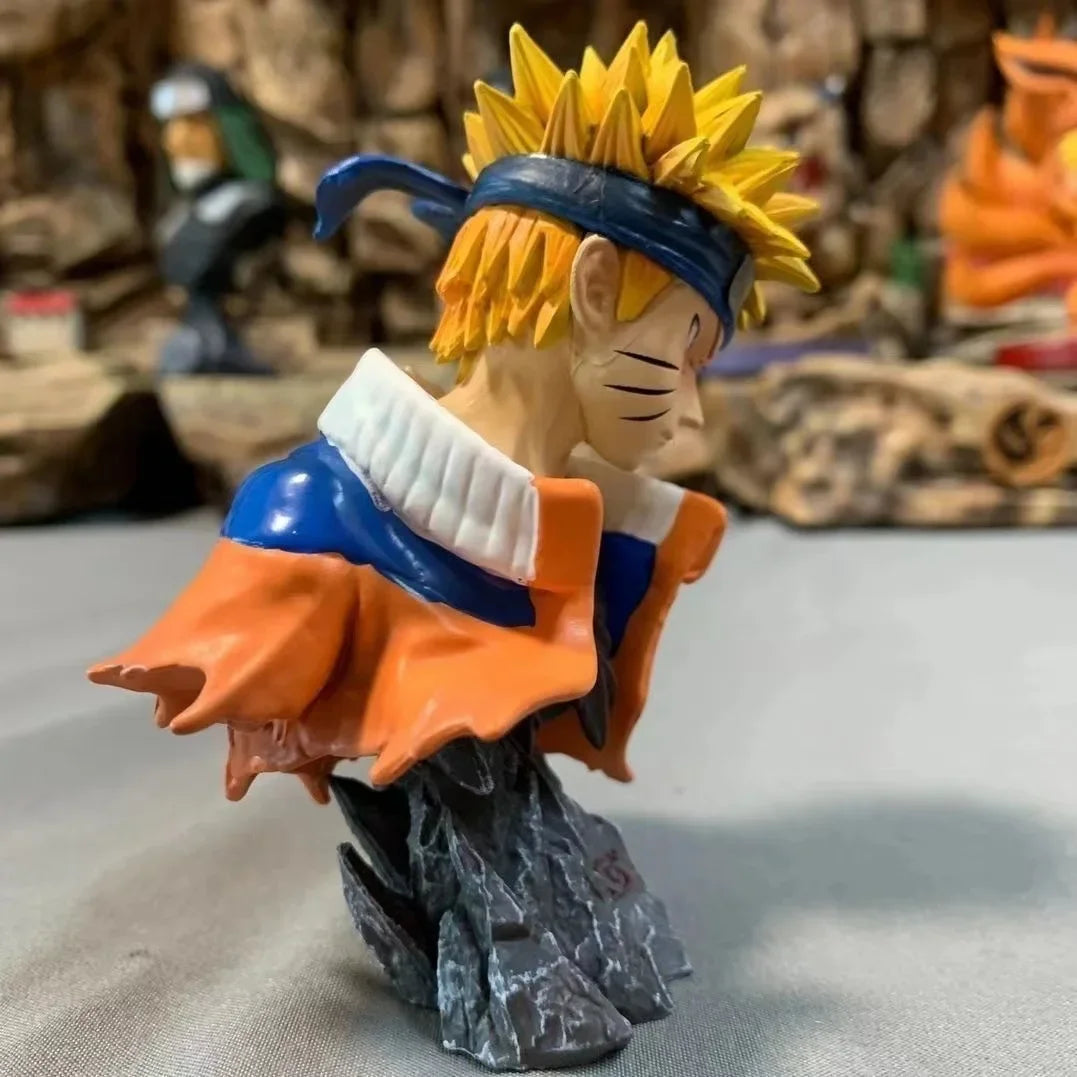 Anime MiniNaruto Uzumaki Naruto Childhood Bust Statue Anime Action Figure Statue Action Figure 10cm PVC Model Toy Holiday Gifts