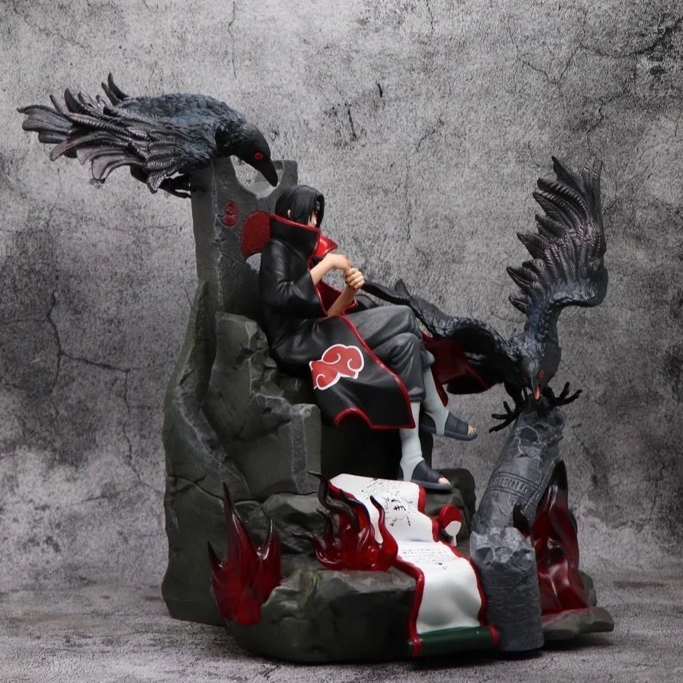 Naruto Uchiha Itachi GK Super Large Throne Anime Figure Action Comic PVC Model 22cm Desktop Ornament Sasuke Christmas Gift Toys