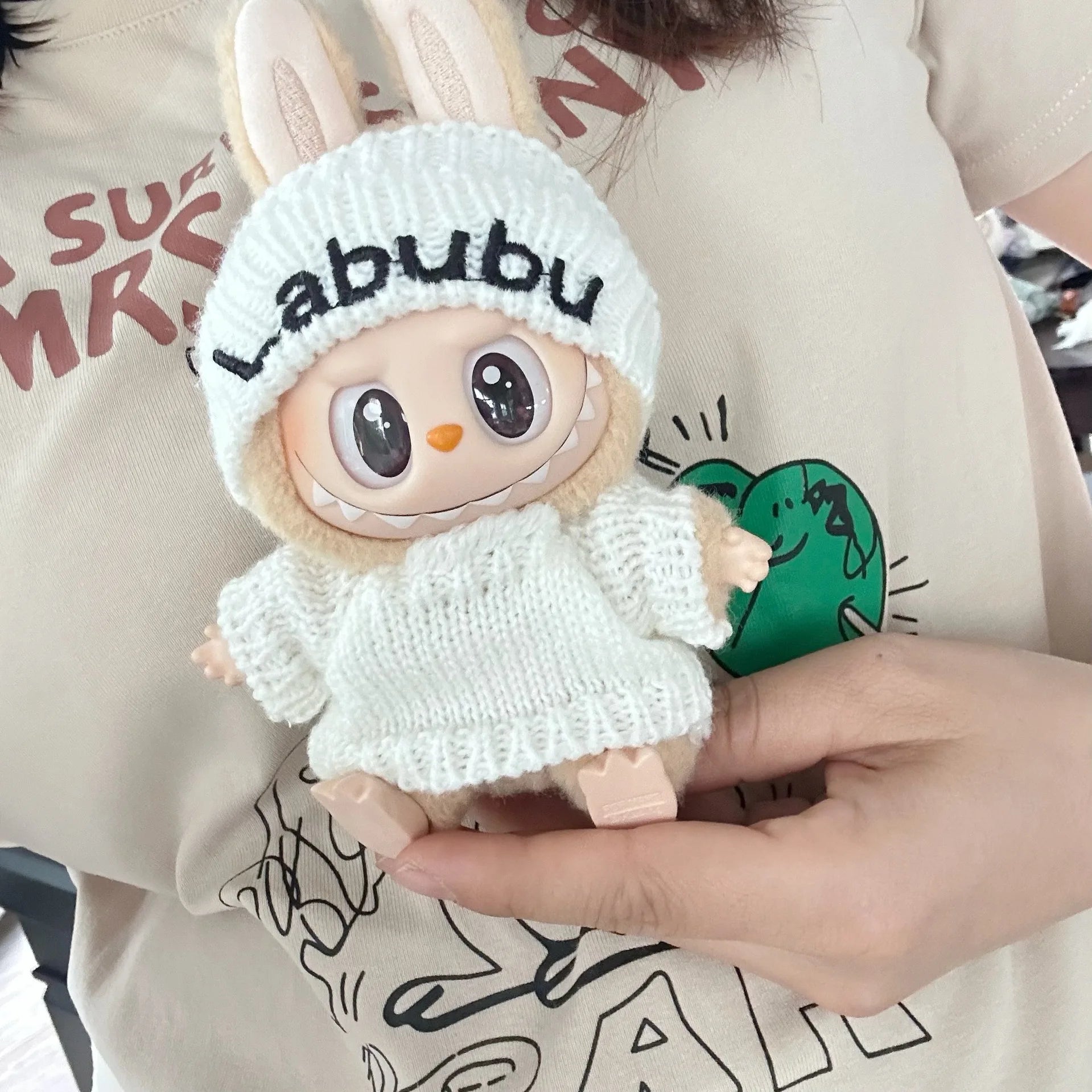 17cm Labubu I II Idol Dolls Scarf Hat Suits Clothing Plush Doll'S Clothes Outfit Accessories For Korea Kpop Exo Sitting Party