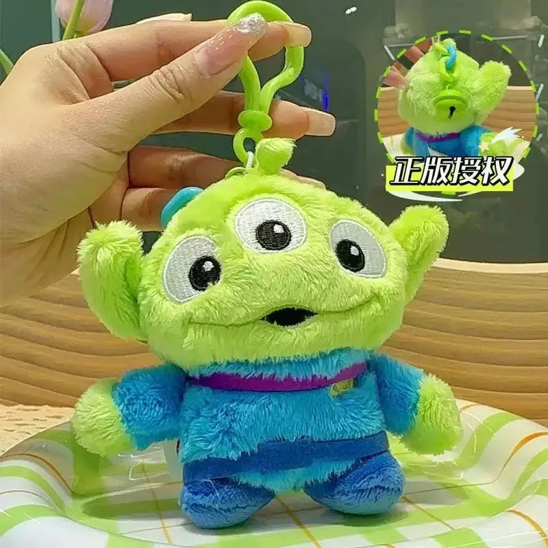 Disney Toy Story Alien Cute Kawaii Three Eyes Boy Plush Pendant School Bag Backpack Pendant Keychain Plush Toy Birthday Gift