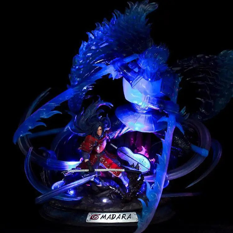 36CM Naruto Figure Uchiha Madara GK Light PVC Action Figure Toy Shippuden Anime Figurine Statue Collectible Model Doll Gift