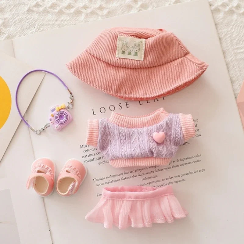 Labubu Doll Clothes Tulle Skirt Set Stylish Outfit Replacement for 17cm Ropa Labubu Dolls Accessories