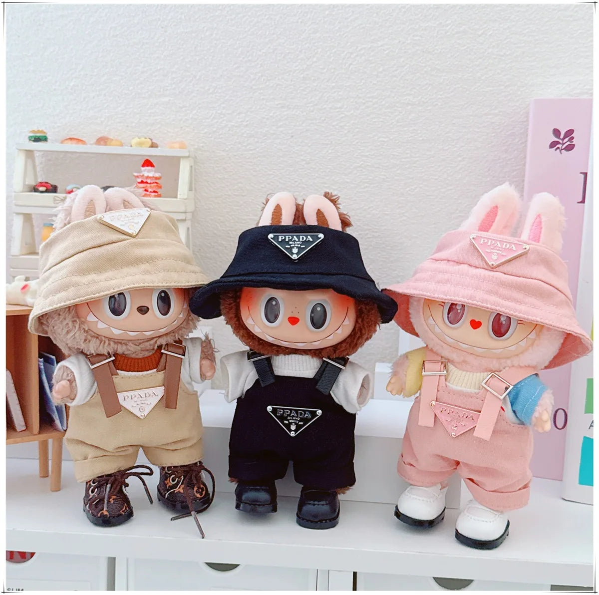 The first and second generations of Labubu only sell 17cm seated party clothes accessories inverted triangle workwear fashion (No Doll)