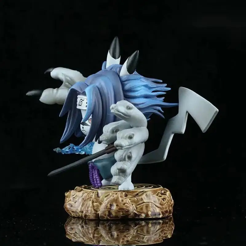Anime Naruto Q Version Pikachu COS Curse Mark Sasuke Uchiha PVC Action Figures Toys Model Statue 10cm