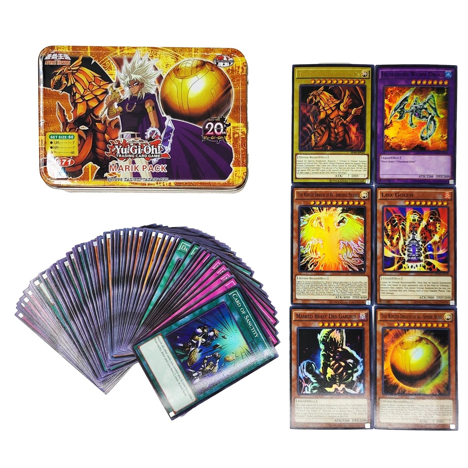 Yu Gi Oh Cards EGYPTIAN GOD PACK Card Deck English TCG Holographic Golden White Dragon Duel Game Collection Card with Tin Box